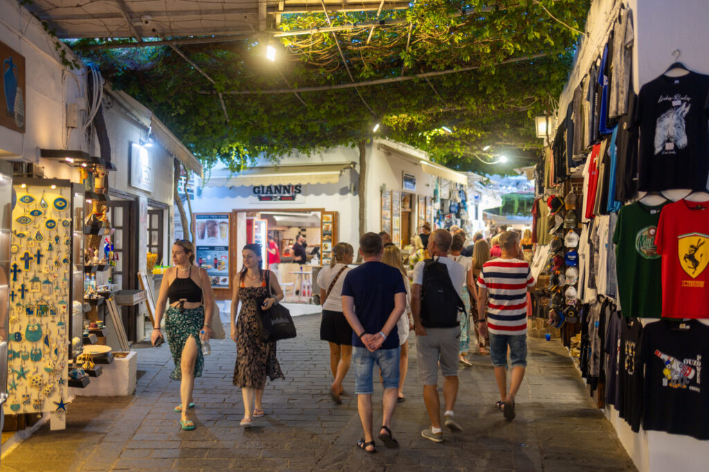 Lindos village by night